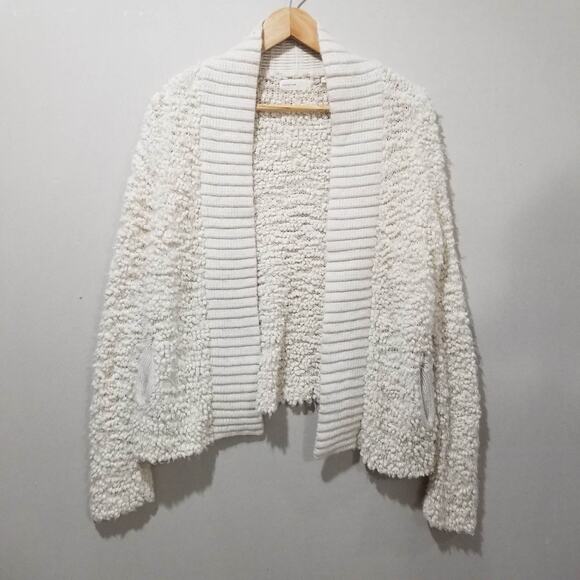 Anthropologie Sleeping on Snow Sweater Open Cardigan Small Popcorn Lodge Cloud - Picture 10 of 10